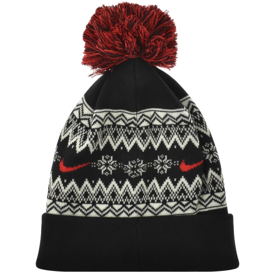 Nike Fair Isle Knit Beanie Hat Black